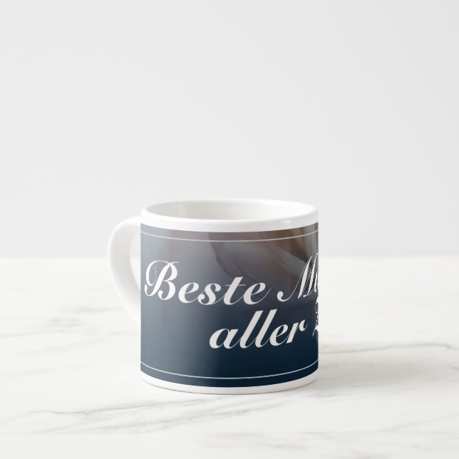 Xícara De Espresso Melhor mãe de todos os tempos com grande rosa rosa (Frente Esquerda)