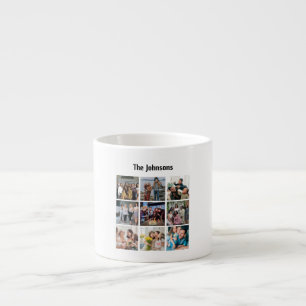 Xícara De Espresso Memórias de Família 9 Grade de Fotos Colagem Perso