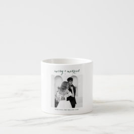 Xícara De Espresso Merry & Married - Personalized Newlywed Christmas