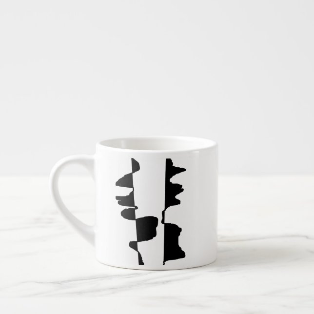 Xícara De Espresso Mini Mug Expresso Art Abstrait Dual Face (Esquerda)
