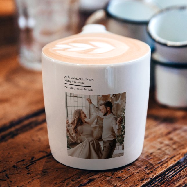 Xícara De Espresso Minimal All Is Calm All Is Bright Christmas Photo  (Criador carregado)