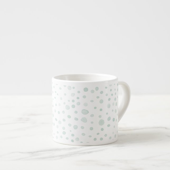 Xícara De Espresso Mint Confetti Watercolor Pontos Espresso Mug (Frente Esquerda)