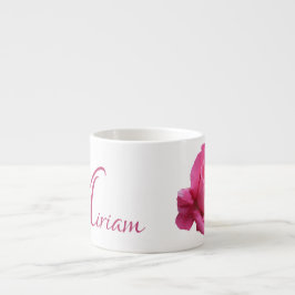 Xícara De Espresso Miriam personalizável nome monograma rosa rosa ros