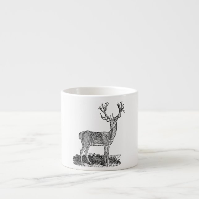 Xícara De Espresso Modelo retro dos Antlers dos cervos do veado dos (Frente)