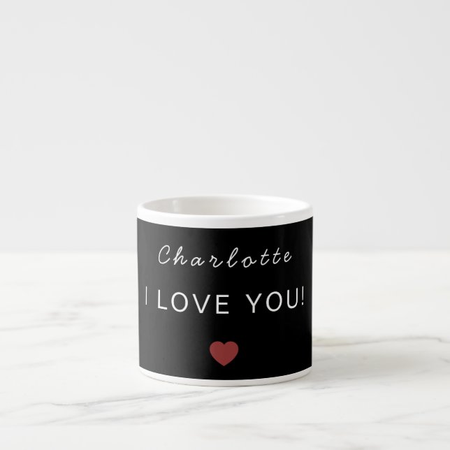 Xícara De Espresso Modern Personalized Valentine Espresso Mug (Frente)