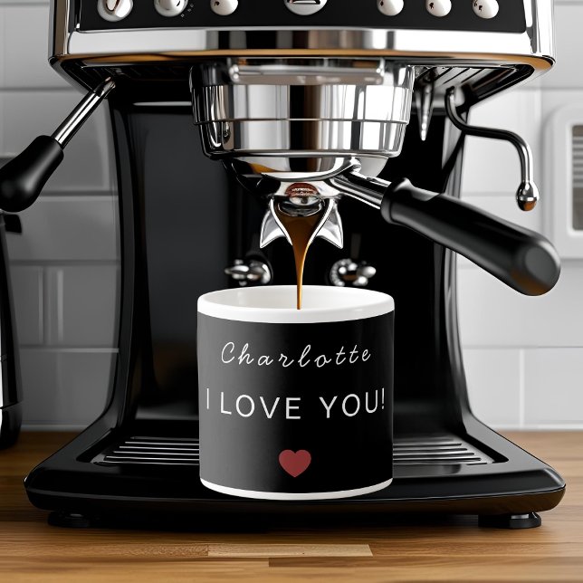 Xícara De Espresso Modern Personalized Valentine Espresso Mug (Criador carregado)