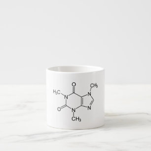 Xícara De Espresso Molécula de Cafeína Química Café Átomos