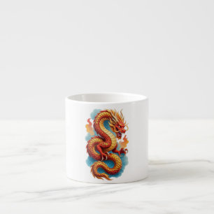 Xícara De Espresso Moletom Chinese Red Dragon Fiery Illustration-6756