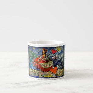 Xícara De Espresso Mona Lisa Diversão Zodíaco Caprichoso