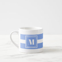 Monograma, Azul e Branco, com risca
