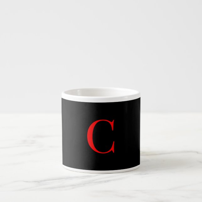 Xícara De Espresso Monograma C  Preto (Frente)