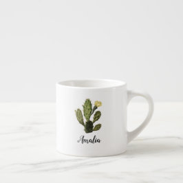 Xícara De Espresso Monograma Cactus Flower Vintage Espresso Mug