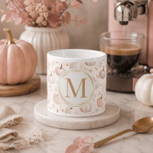 Monograma de Abóbora Pastel – Inicial Personalizad
