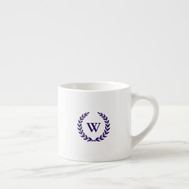 Xícara De Espresso Monograma Elegante Marinho Clássico Espresso Mug