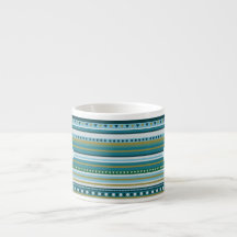 Monograma Tribal Teal Blue Patterno Espresso Mug