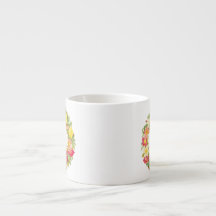 Monograma Vintage Floral Wreath Espresso Mug