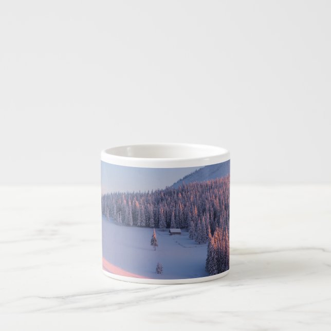 Xícara De Espresso Montanhas Snowy (Frente)