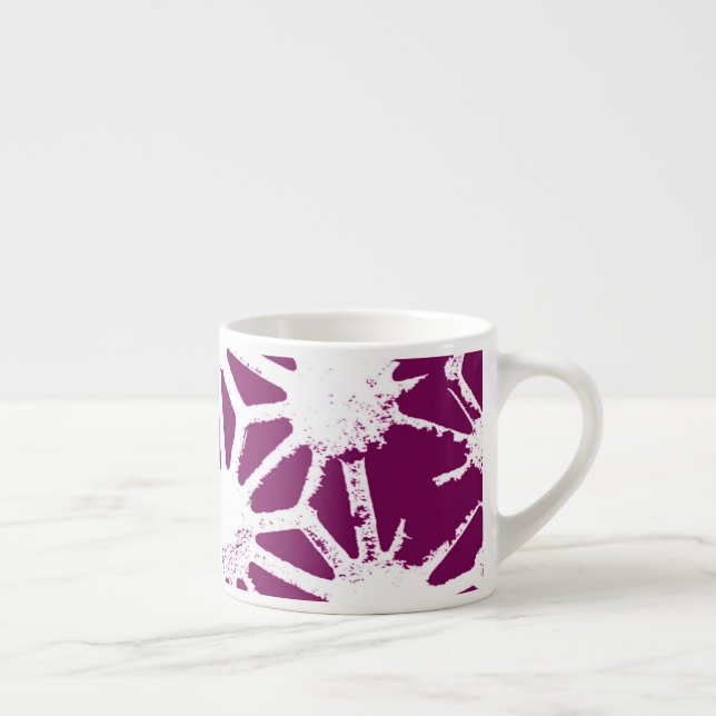 Xícara De Espresso Morango e padrão geométrico branco (Direita)