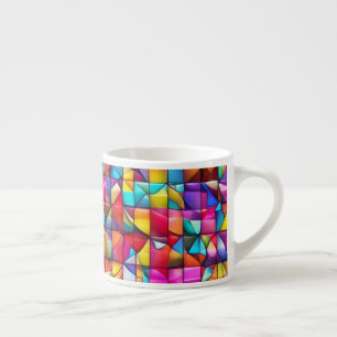 Xícara De Espresso Mosaico de Azulejos de Cores Vibrantes