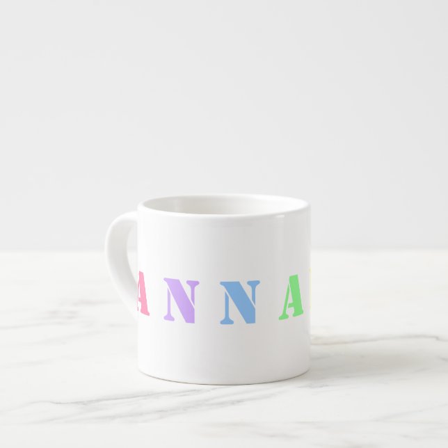 Xícara De Espresso Mug de Criança de NOME Personalizado - 7 letras (Frente Esquerda)