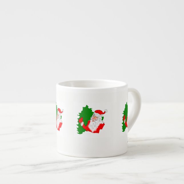 Xícara De Espresso Mug Natal Papai Noel (Frente Esquerda)