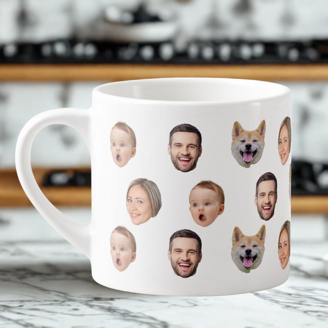 Xícara De Espresso Mug Personalizado Da Família Fotográfica, 4 Fotogr (Criador carregado)