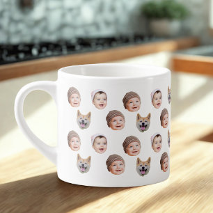 Xícara De Espresso Mug Personalizado De Rosto De Bebê, Família Person