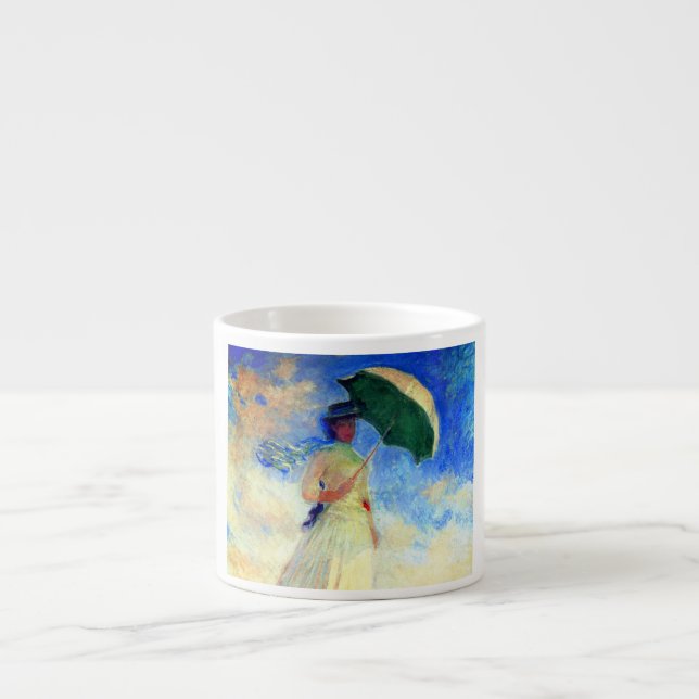 Xícara De Espresso Mulher Monet com Parasol à Direita (Frente)