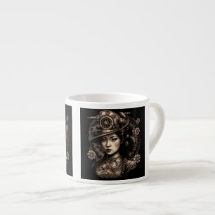 Xícara De Espresso Mulher Steampunk Asiática Espresso Mug