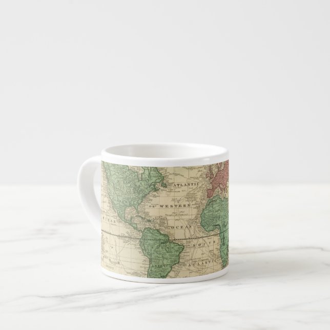 Xícara De Espresso Mundo na projeção 2 de Mercators (Frente Esquerda)