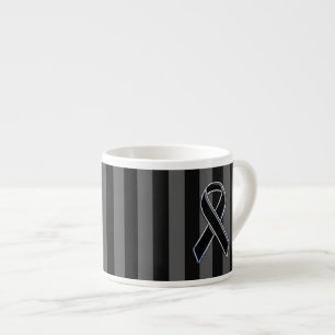 Xícara De Espresso Na moda Black Ribbon Awarness Vertical Strips