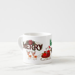 Xícara De Espresso Natal do Papai Noel rindo