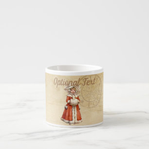 Xícara De Espresso Natal Personalizado do Pequeno Caroler Vitoriano