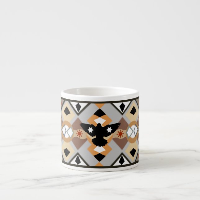 Xícara De Espresso Native American Crow Specialty Mug (Frente)