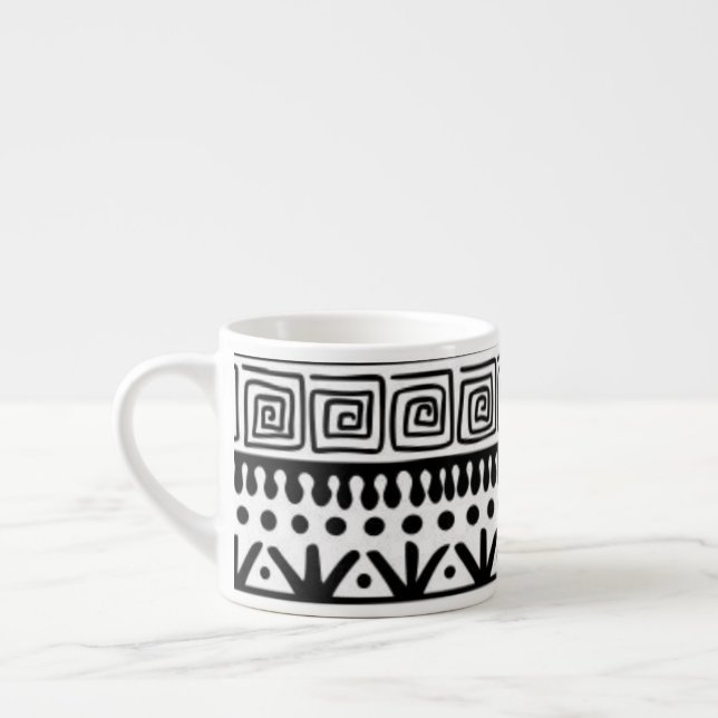 Xícara De Espresso Native American Southwest Black White Modern Boho (Esquerda)