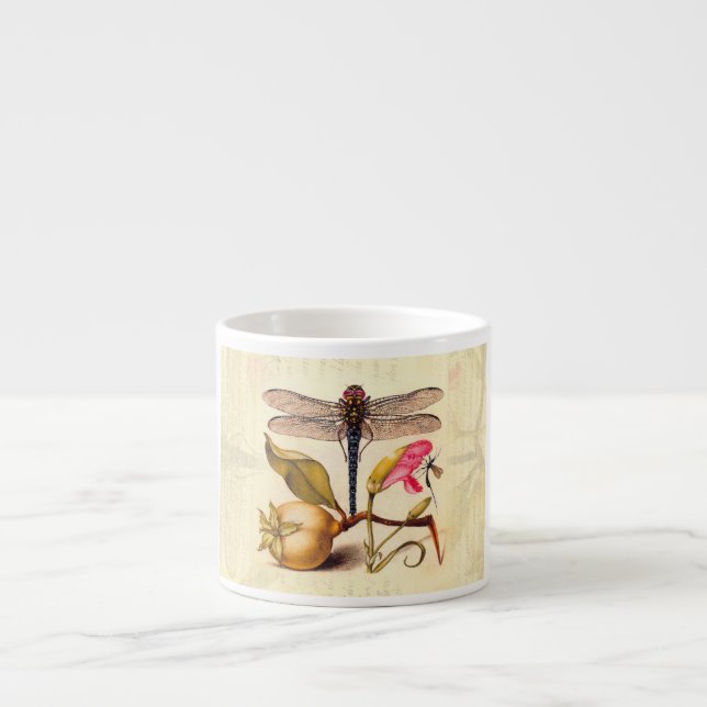 Xícara De Espresso Natureza Botânica Dragonfly (Frente)