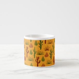 Xícara De Espresso Natureza Selvagem Cactus Bushes Padrão