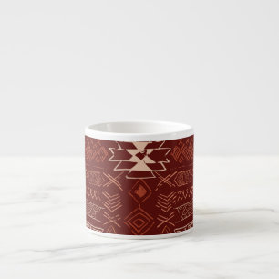Xícara De Espresso Navajo Aztec: Padrão Étnico De Doodle.