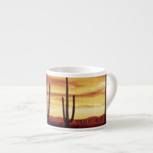 Xícara De Espresso Nevada Desert Cactus com Sunset Incrível