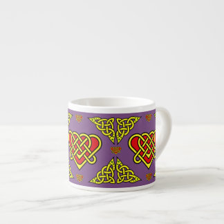 Xícara De Espresso Nó de coração entrelaçado Celtic/Gadhlig, dourado 