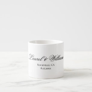 Xícara De Espresso Noiva de Script Elegante e Groom Expresso Mug