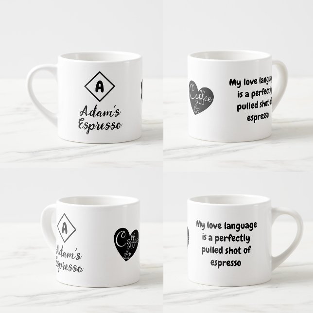 Xícara De Espresso Nome e cotação personalizados, pequena taça de caf (Small Espresso Cup)