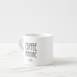 Xícara De Espresso Nome Personalizado Café Maniac - Engraçado