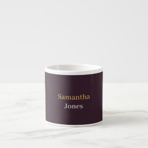 Xícara De Espresso Nome personalizado minimalista moderno burgundy