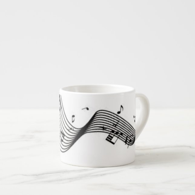 Xícara De Espresso Notas Musicais (Frente Esquerda)