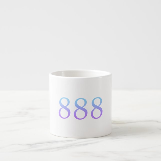 Xícara De Espresso Número do Anjo 888 - Equilíbrio  (Frente)