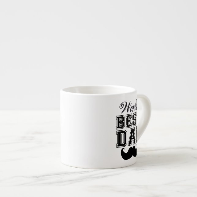 Xícara De Espresso O melhor pai do mundo com bigode (Frente Esquerda)