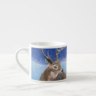 Xícara De Espresso O veado vermelho (Cervus elaphus) no inverno