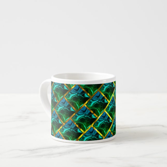 Xícara De Espresso O verde parece esmeralda, em ouro grating? (Frente Esquerda)