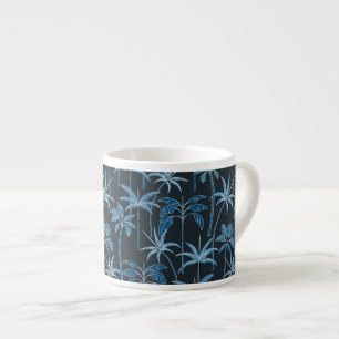Xícara De Espresso Oásis Petite: Palma Botânica de Linha Fina Azul Ma